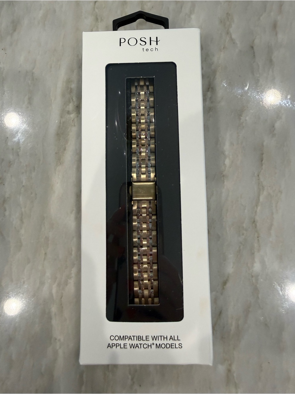 Posh Tech Stainless Link Watch Band in Rose Gold & Gold